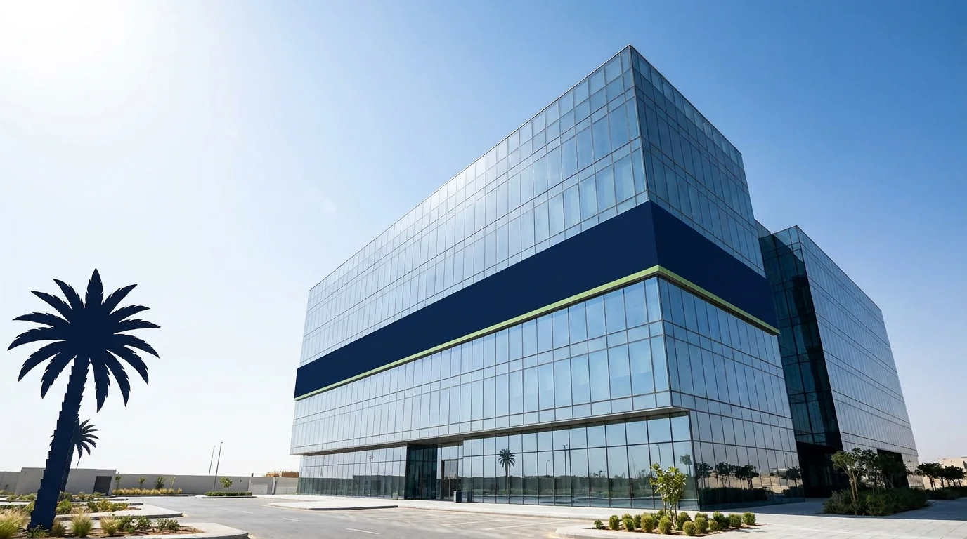 Saudia Group HQ facade key-art, day