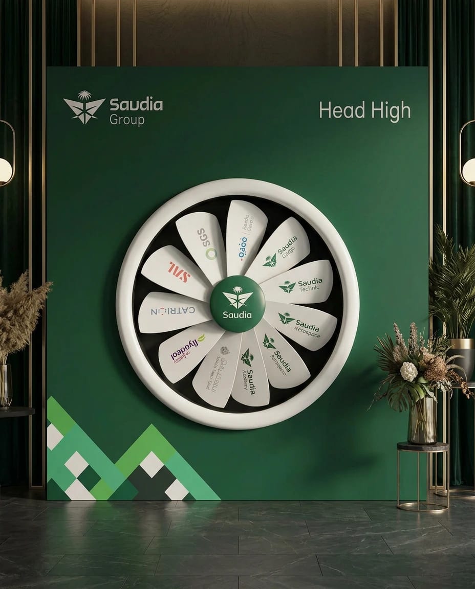 Vista United · Saudia event branding, Saudi-made since 2011
